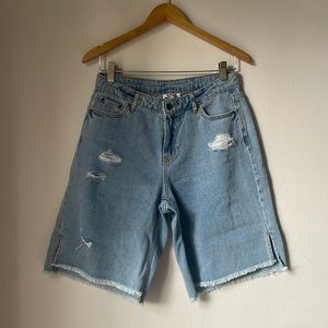 High waisted denim shorts
